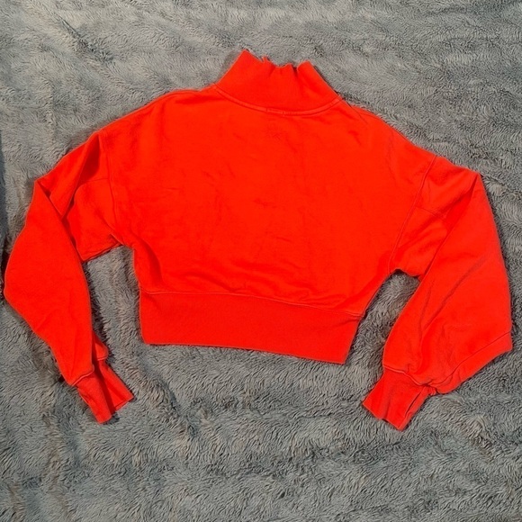 Aerie Offline Medium Sweater Quarter Zip Up Cropped Sweatshirt Cozy Lounge Top M - Picture 4 of 5